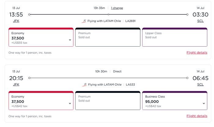 JFK SCL Virgin Latam award