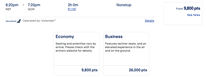 KEF to GOH JetBlue Award Ticket KEF to GOH JetBlue Award Ticket