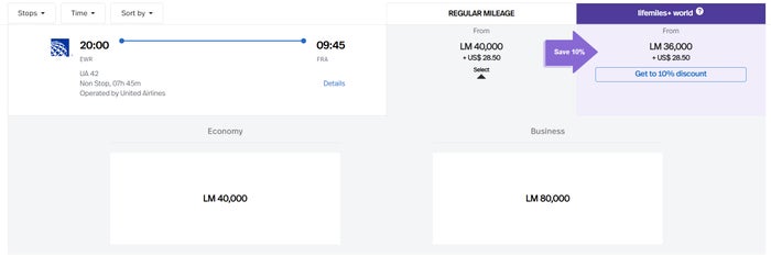 LifeMiles EWR FRA UA Redemption LifeMiles EWR FRA UA Redemption