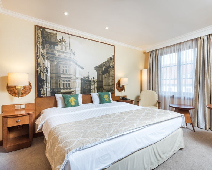 PRGJP P0004 Guestroom Lindner Hotel Prague Castle guest room.