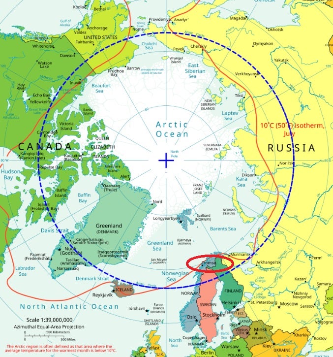 Map of Arctic Circle Map of Arctic Circle