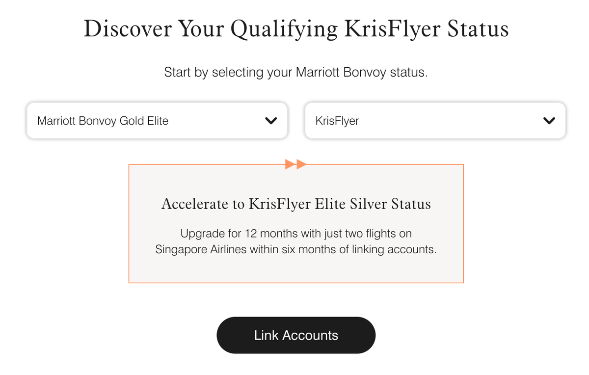 Marriott Gold Singapore status match