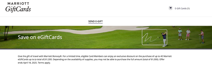 Marriott egift card sale promo offer