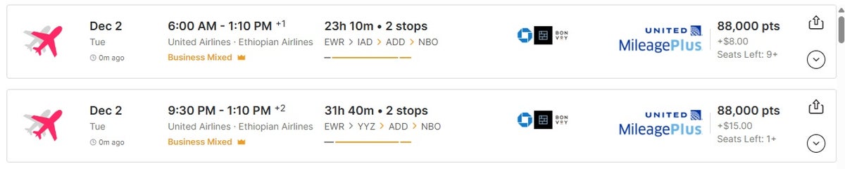 NYC to NBO Roame Travel UA 1