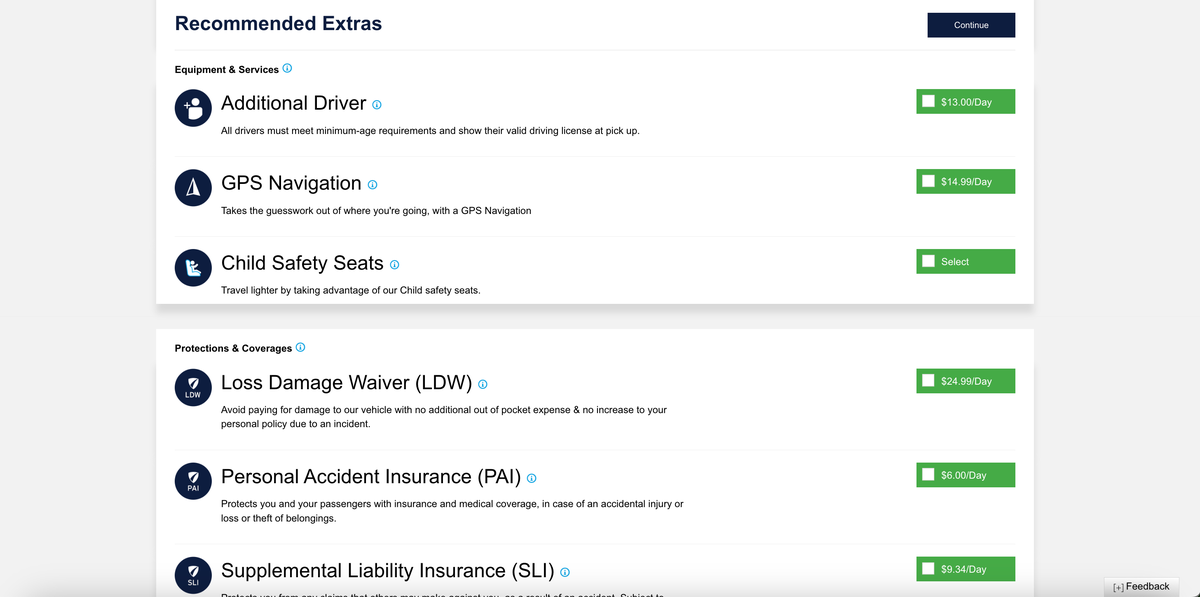 Payless Extras Screen