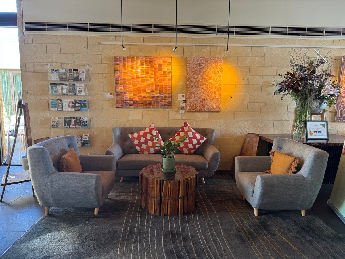 Pullman Bunker Bay Resort lobby seating and brochures