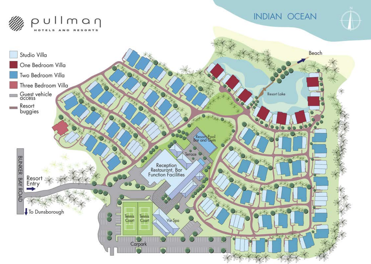 Pullman Bunker Bay Resort map