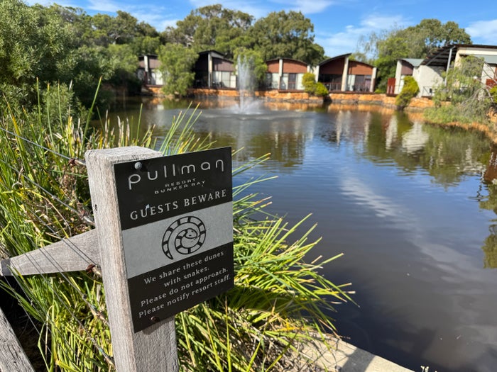 Pullman Bunker Bay Resort snake sign