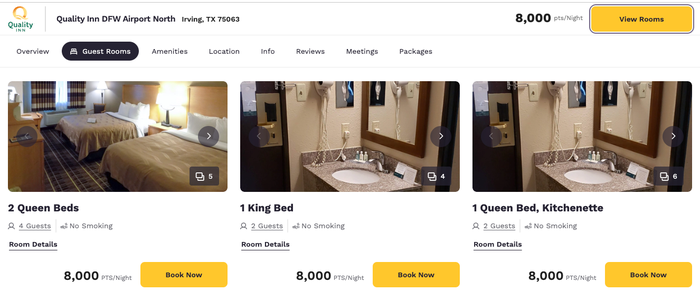Quality Inn DFW Award Pricing Quality Inn DFW Award Pricing