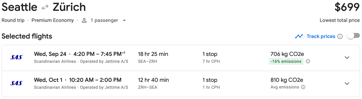SEA ZRH cash rate