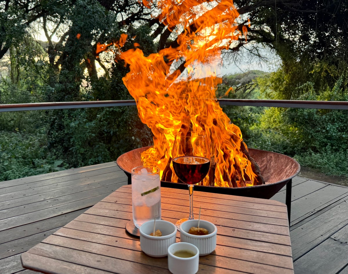 Sanctuary Ngorongoro Camp fireside sundowner