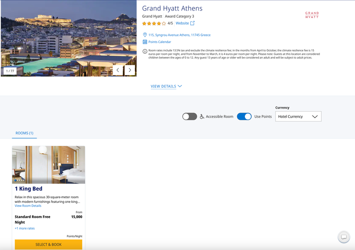 Screenshot 2025 04 10 at 1.43.15 PM Grand Hyatt Athens award nights