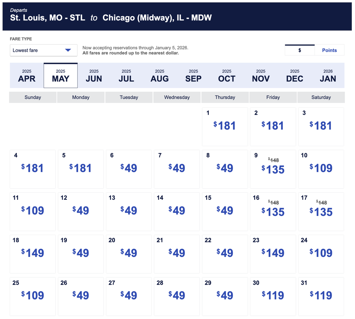Southwest Sale: Flights for $49 or 3 500 Points Book by April 17