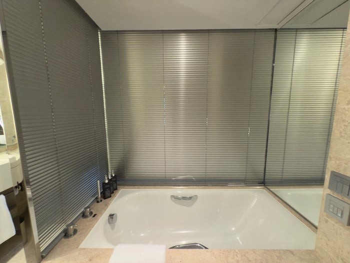 The Mira Hong Kong bathroom privacy blinds