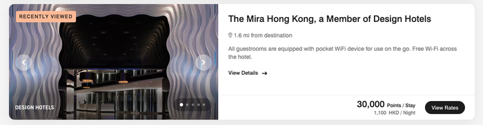 The Mira Hong Kong points price