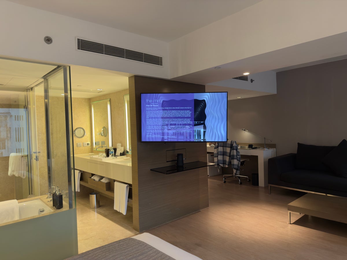 The Mira Hong Kong television from bed