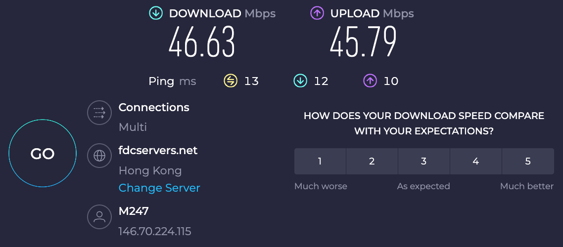 The Mira Hong Kong wi fi test