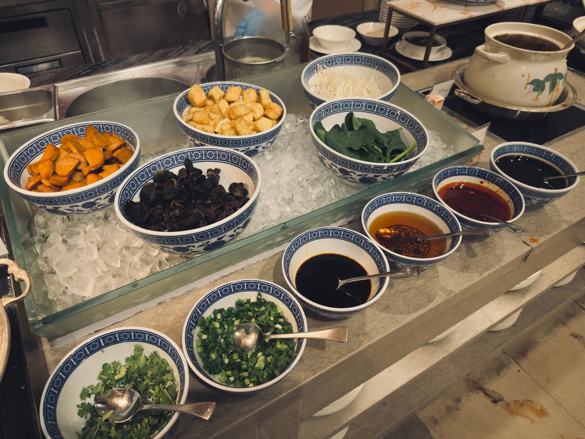 The St. Regis Beijing breakfast vegetable soup toppings