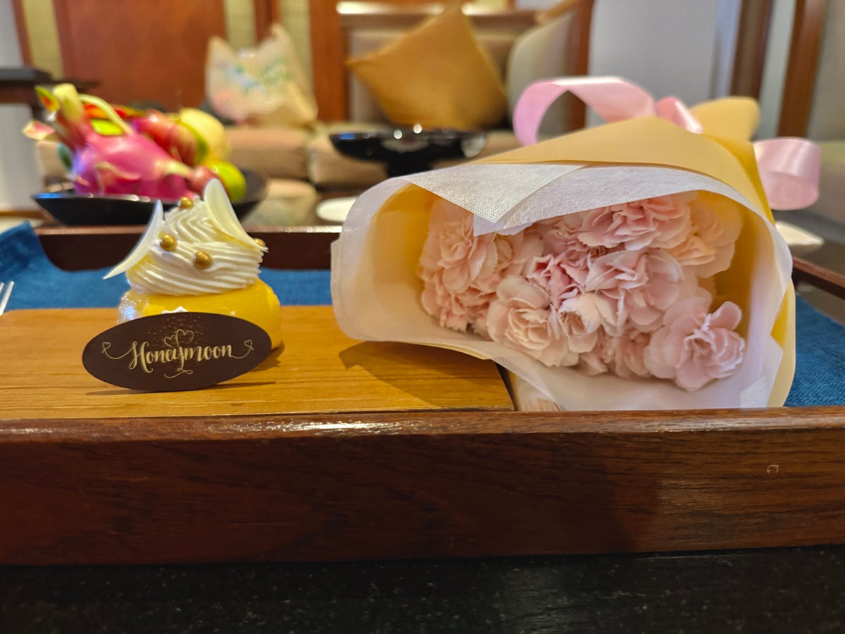 The Sukothai Bangkok complimentary flowers and snack