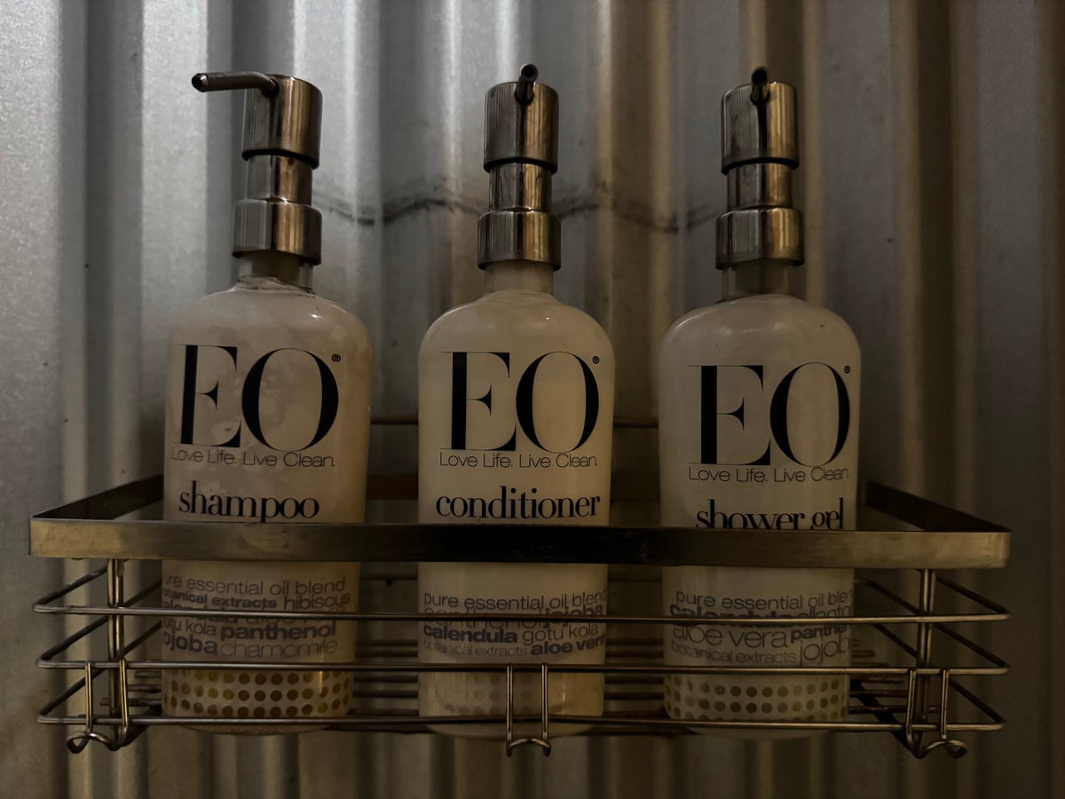 Under Canvas Moab bathroom pump bottles