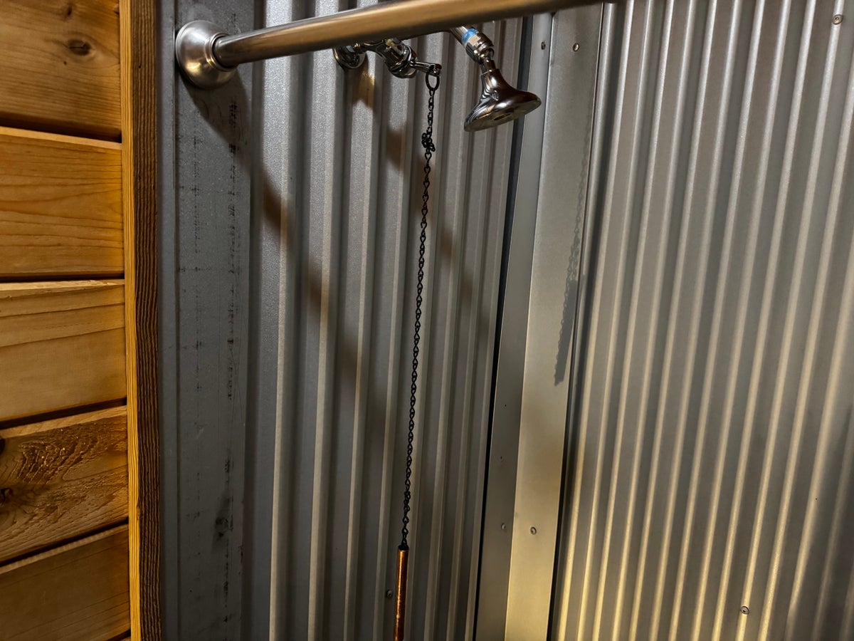Under Canvas Moab bathroom shower chain