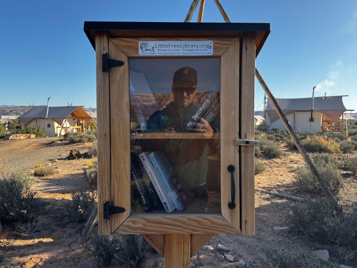 Under Canvas Moab book exchange