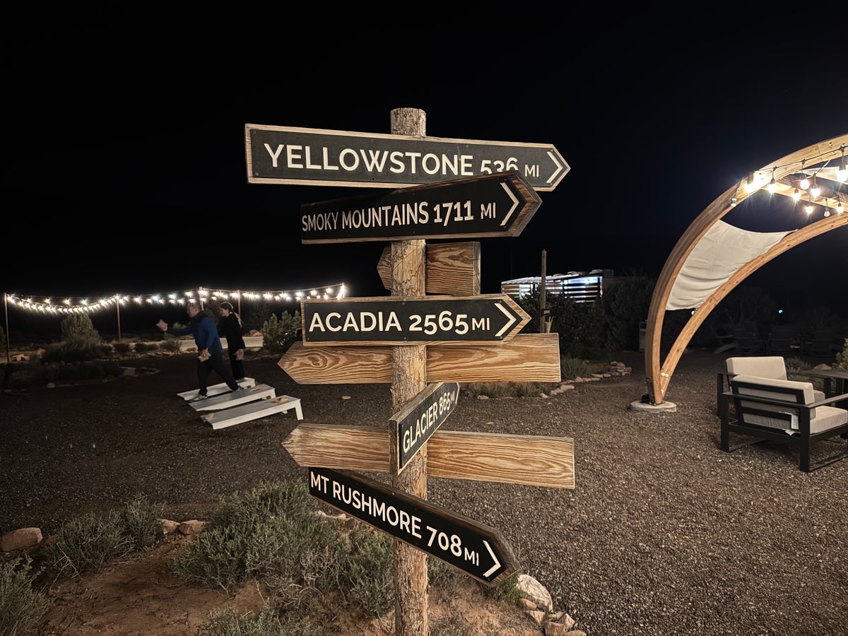 Under Canvas Moab directional signs