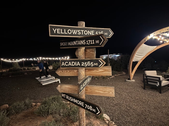 Under Canvas Moab directional signs
