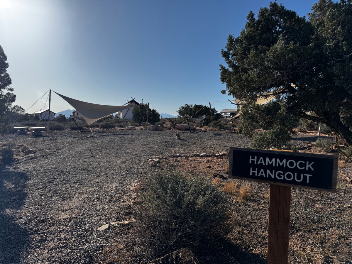Under Canvas Moab hammock hangout