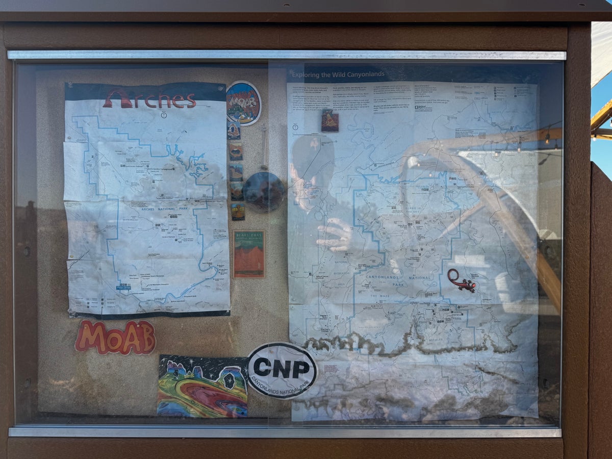 Under Canvas Moab info board