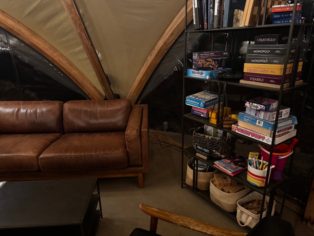 Under Canvas Moab lobby games books