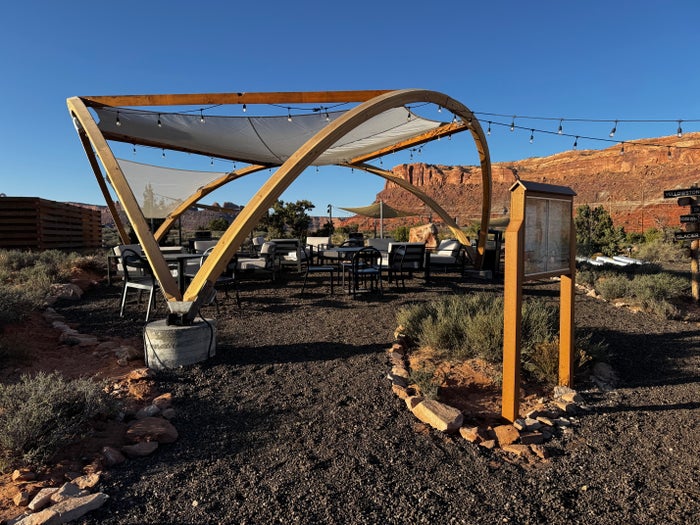Under Canvas Moab seating info board