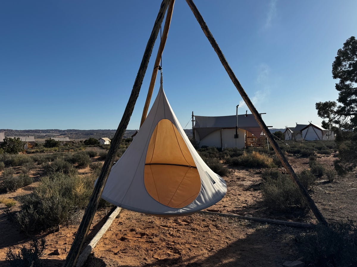Under Canvas Moab teepee swing