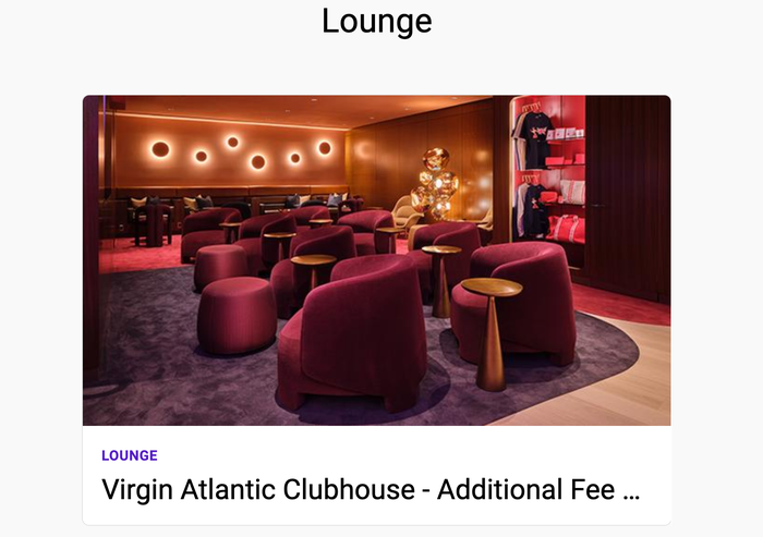 Virgin Atlantic Clubhouse Additional Fee