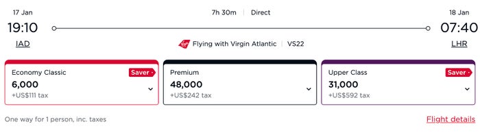 Flight search results Virgin Atlantic Virgin Atlantic iad lhr