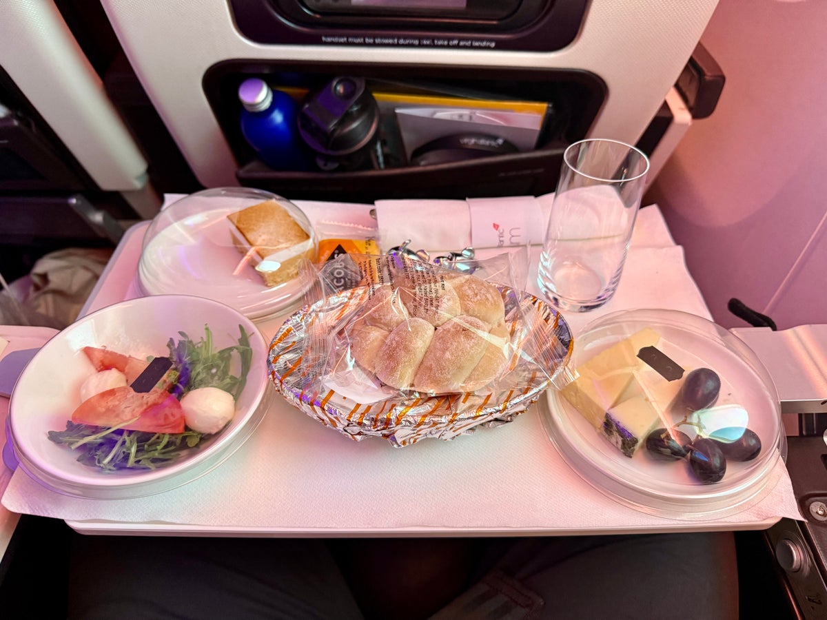 Virgin Atlantic premium economy meal