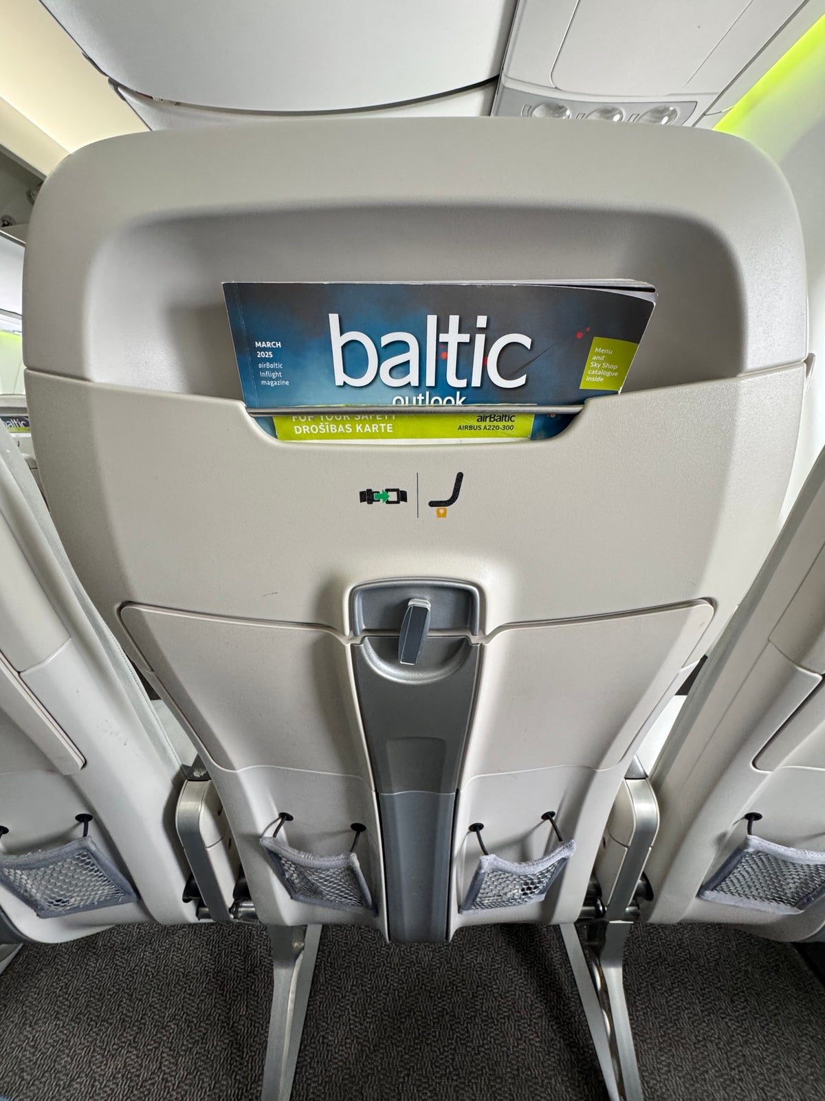 airBaltic A220 300 TLL OSL seatback