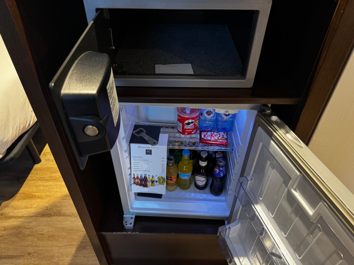 AC Hotel La Finca bedroom safe fridge