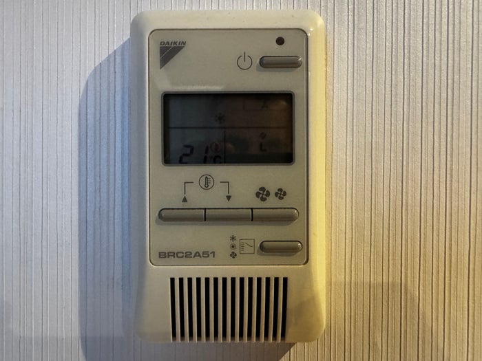 AC Hotel La Finca bedroom thermostat