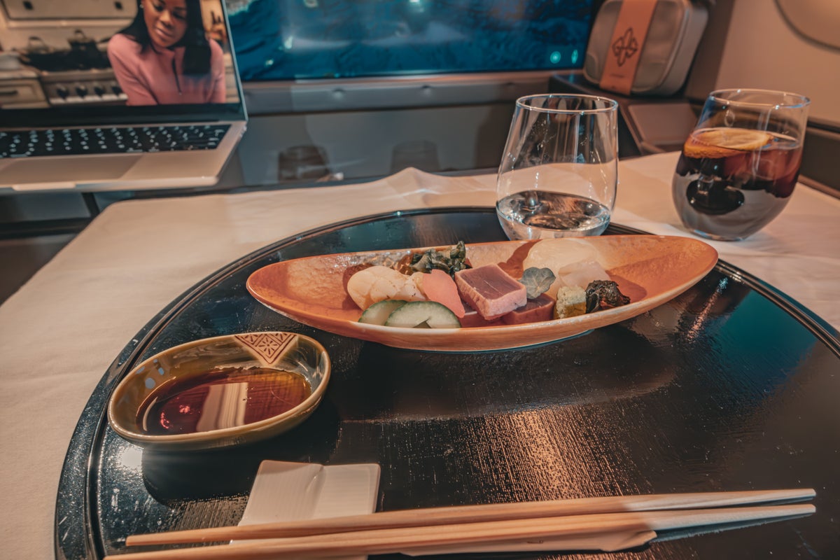 ANA First class sashimi