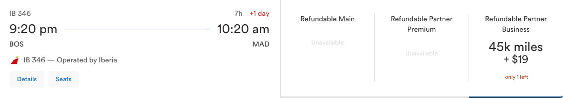 Alaska 45k business Class Iberia