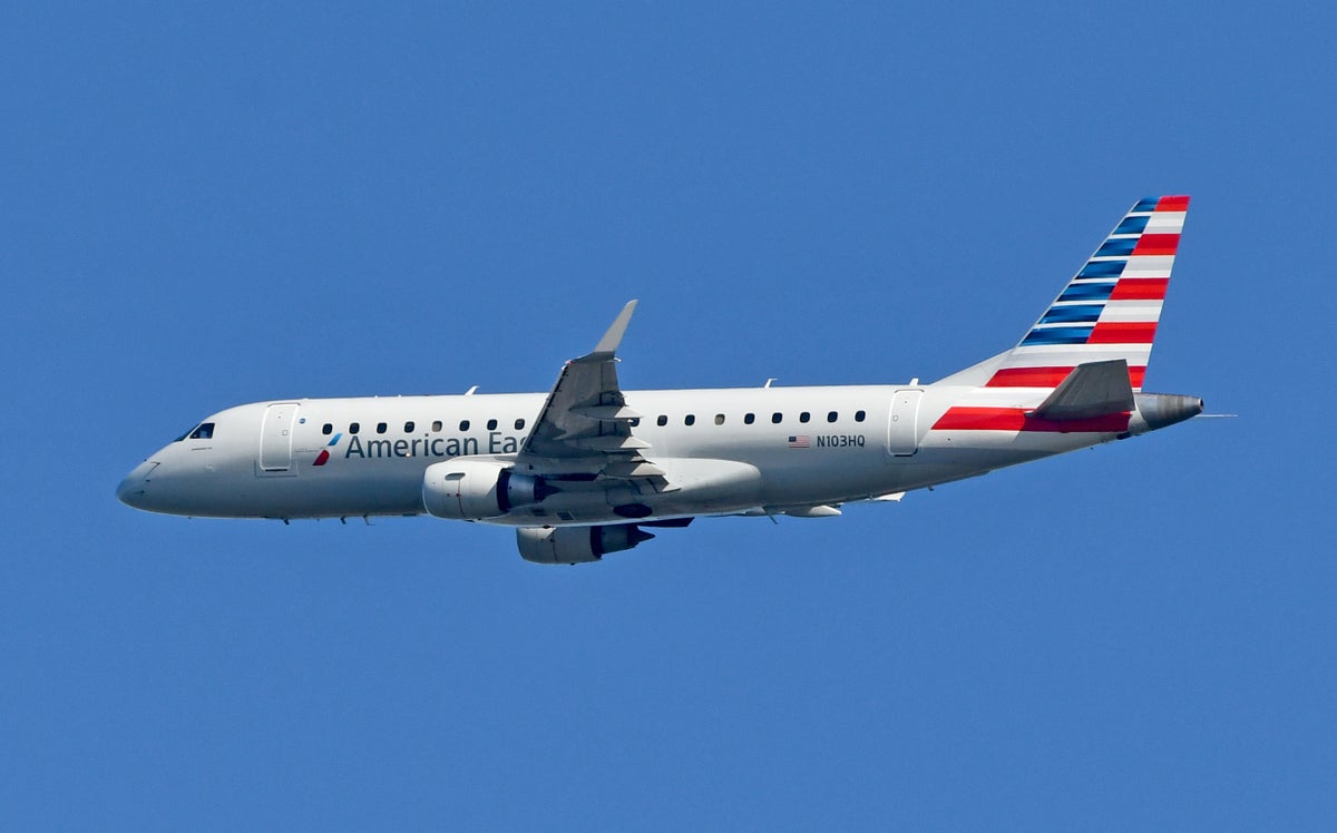 American Eagle E175 in flight