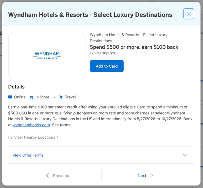 Amex Offer Wyndham May 2026 Amex Offer Wyndham May 2026