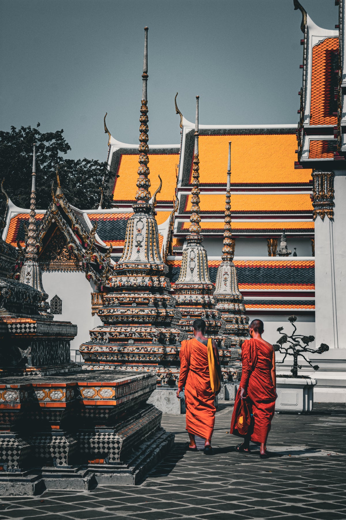 Bangkok Grand Palace walking monks