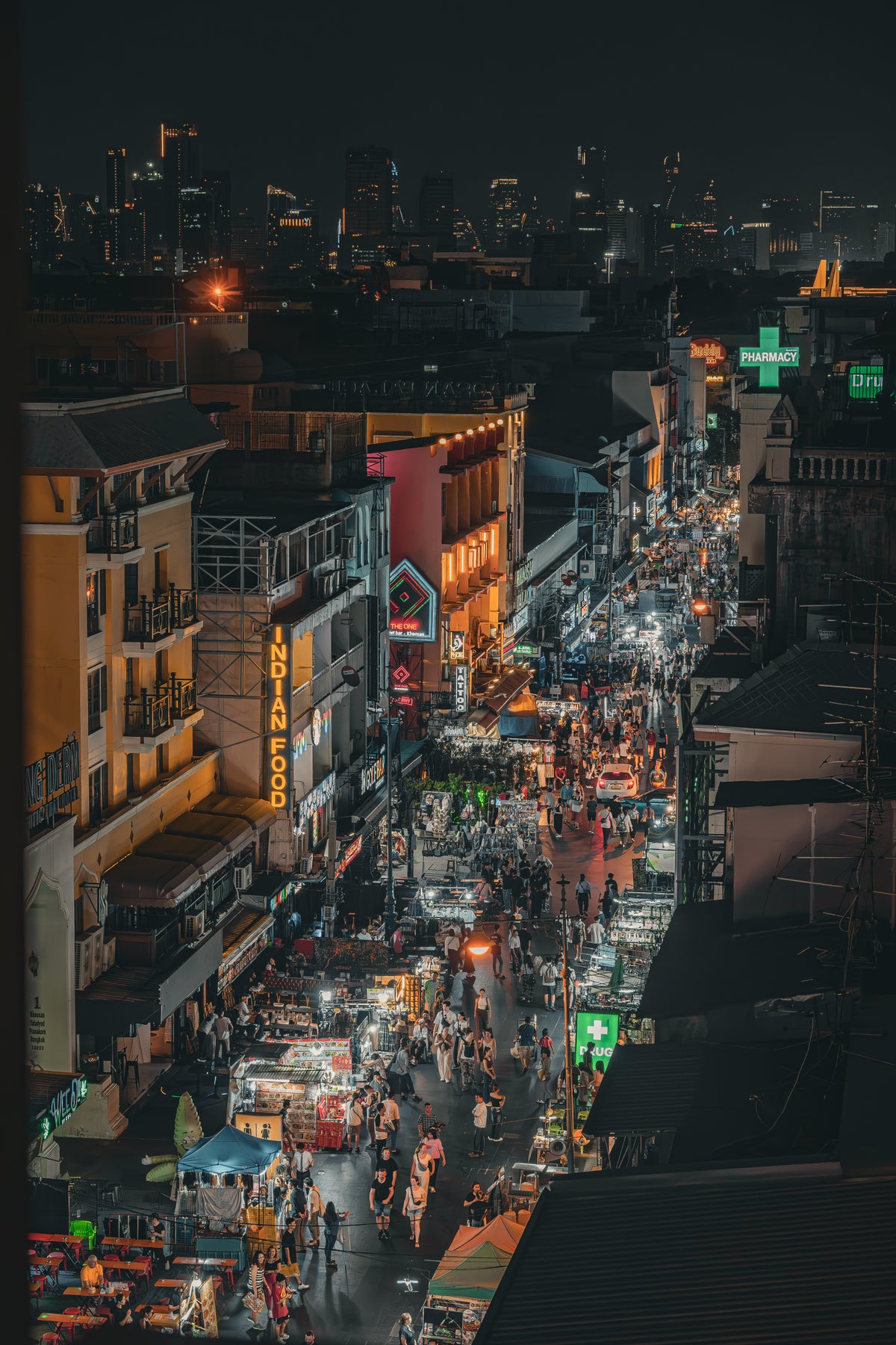 Bangkok Khao San Road from above