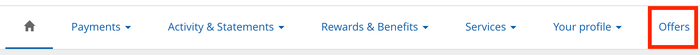 Barclays offers menu option Barclays offers menu option