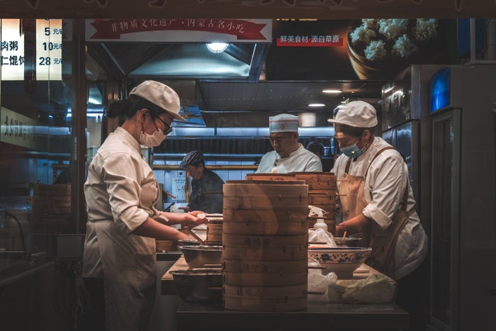 Beijing Wangfujing street chefs cooking