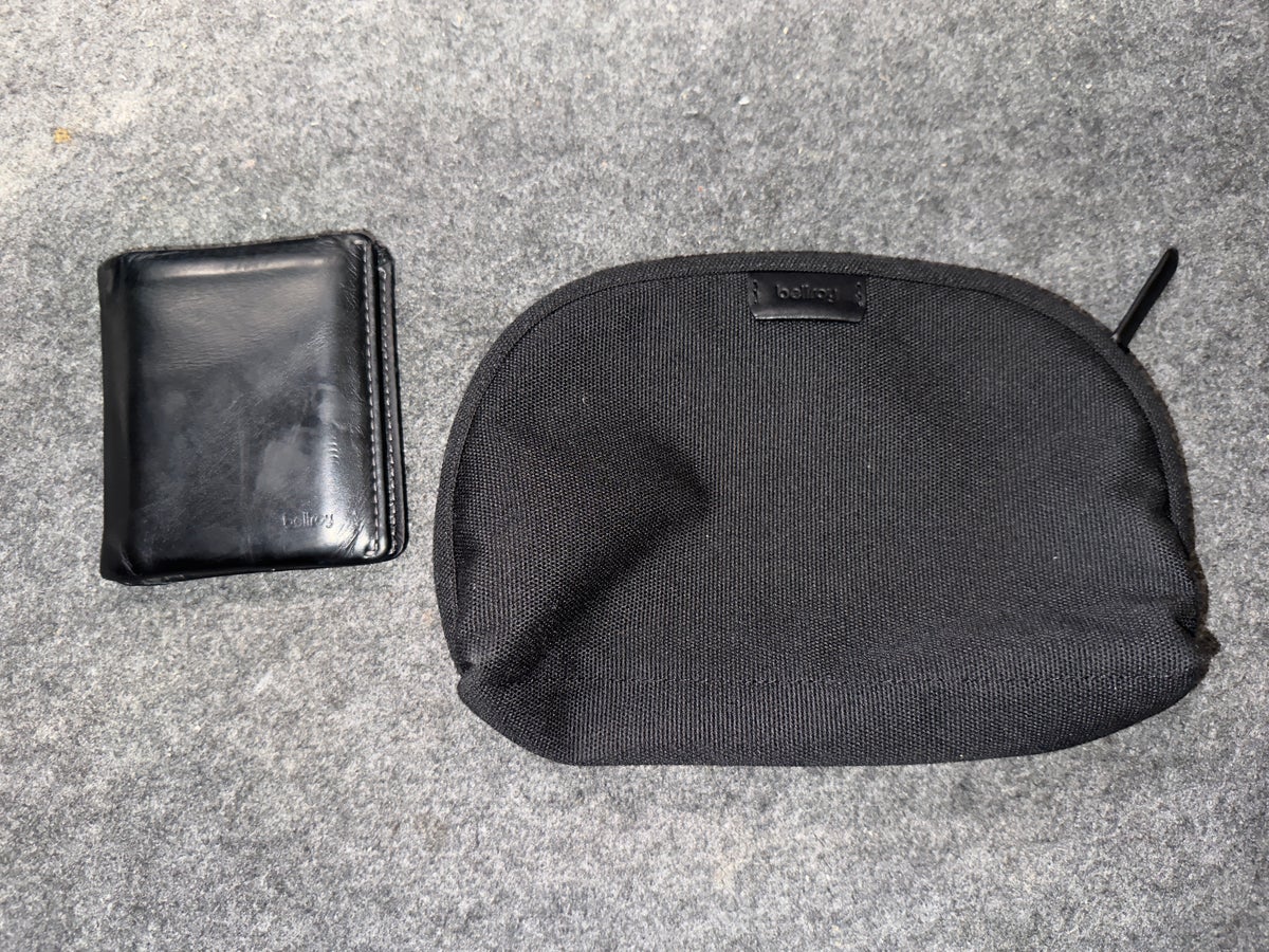 Bellroy wallet and tech pouch
