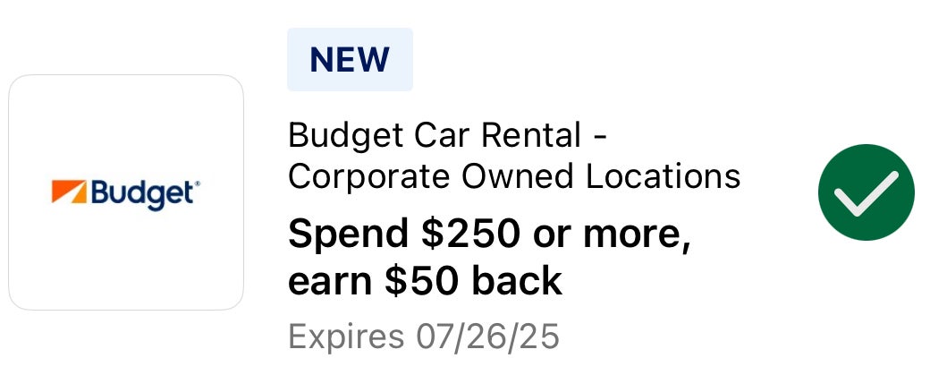 Budget Amex Offer