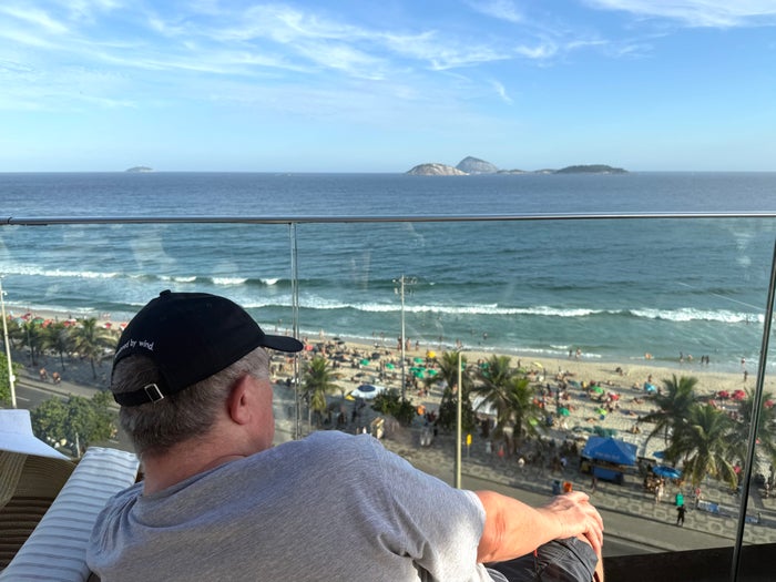 Dad enjoying the view Dad enjoying the view from Hotel Fasano Rio de Janeiro